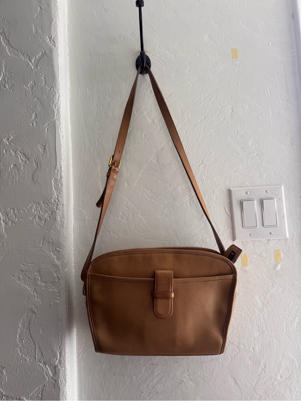 Coach Brown Leather Crossbody Bag with Front Tab